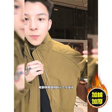现货美式高街休闲棉衣夹克三防立领纯色户外工装加厚棉服外套，男装夹克，电商A486