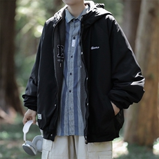 A922-P82冬季美式复古双面穿棉服情侣款宽松休闲连帽羊羔毛外套，男装夹克，星座512-6