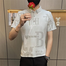 PL011-特P35男衬衫领polo衫青年潮翻领短袖T恤男士修身打底汗衫，男装Polo衫，电商D310B-1
