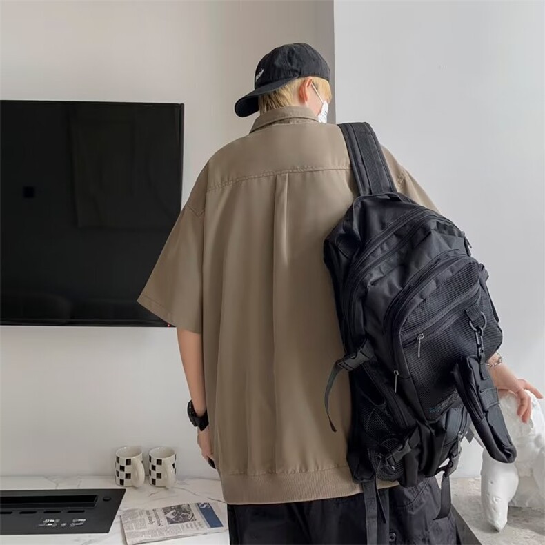 POLO衫短袖男夏季潮牌宽松t恤潮流港风百搭设计感小众PL140P34,男装T恤,星座1013-5