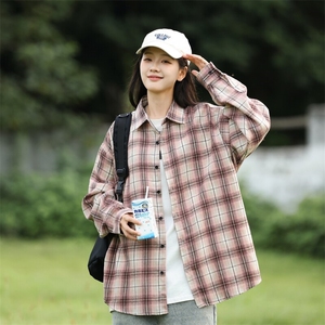 25年春季格子衬衫长袖大码宽松落肩现货DS-C323-1-2380-特批30图片