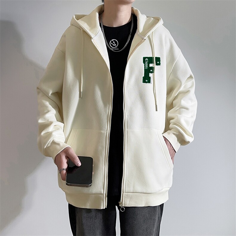 新款男百搭设计感连帽纯色情侣港风白墙针织外套WT3418-P55控88,男装夹克,星座717
