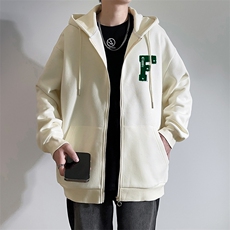 新款男百搭设计感连帽纯色情侣港风白墙针织外套WT3418-P55控88，男装夹克，星座717