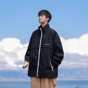 815A-MJ78622-58特 秋冬贴标立领服外套夹克潮牌冲锋衣服男图片