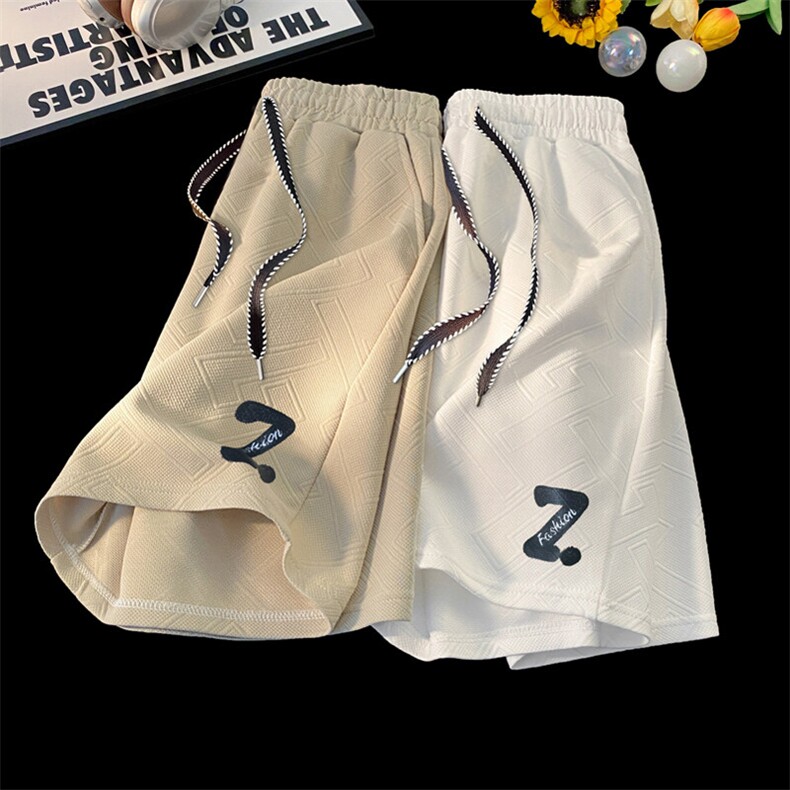 提花五分裤男2025夏季新款字母短裤大码宽松抖音2525A-P25,男装牛仔裤,星座207