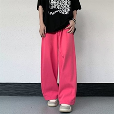 春夏季美式高街休闲运动裤男宽松直筒高腰卫裤百搭垂感拖地长裤子，男装休闲裤，星座716-2