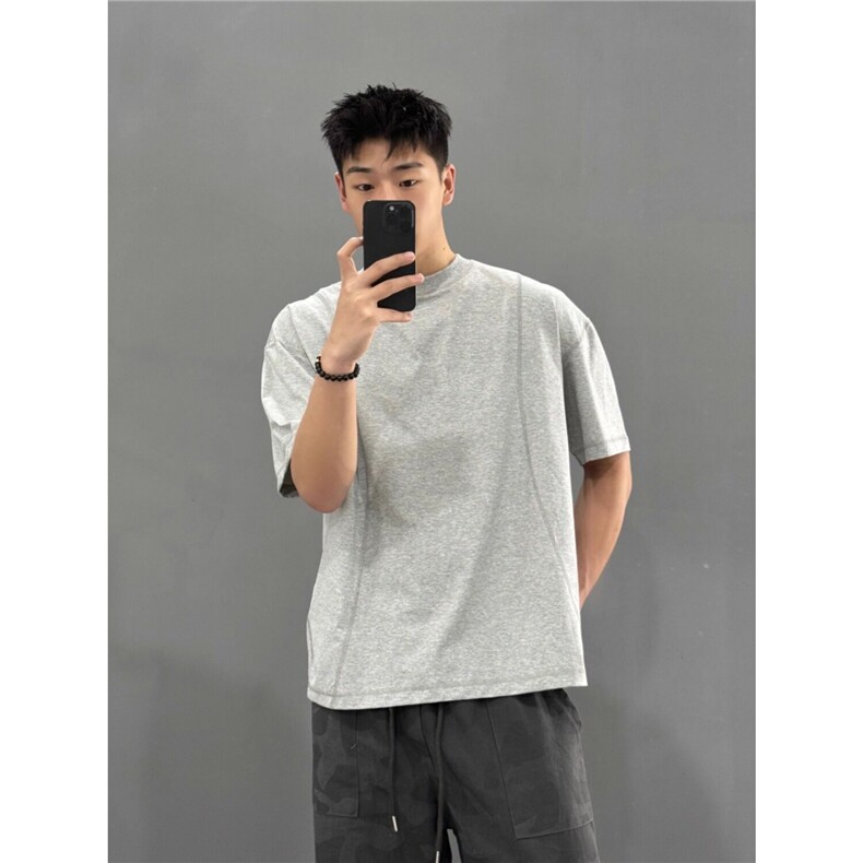 美式解构设计小领口t恤男上衣夏季宽松透气休闲短袖L66166-p36,男装T恤,星座1008