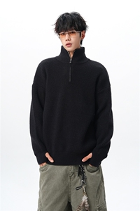 8XL-M立领半拉链毛衣男大码慵懒风宽松日系针织衫外套MY19002P78图片