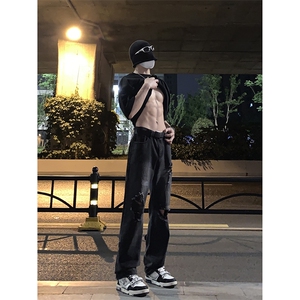 B221 美式ins高街暗黑系小众拉链直筒牛仔裤 LK23073-P65 控88图片