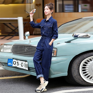 工装牛仔连体裤2025新款女春秋气质时尚连身裤高端显瘦连衣裤图片
