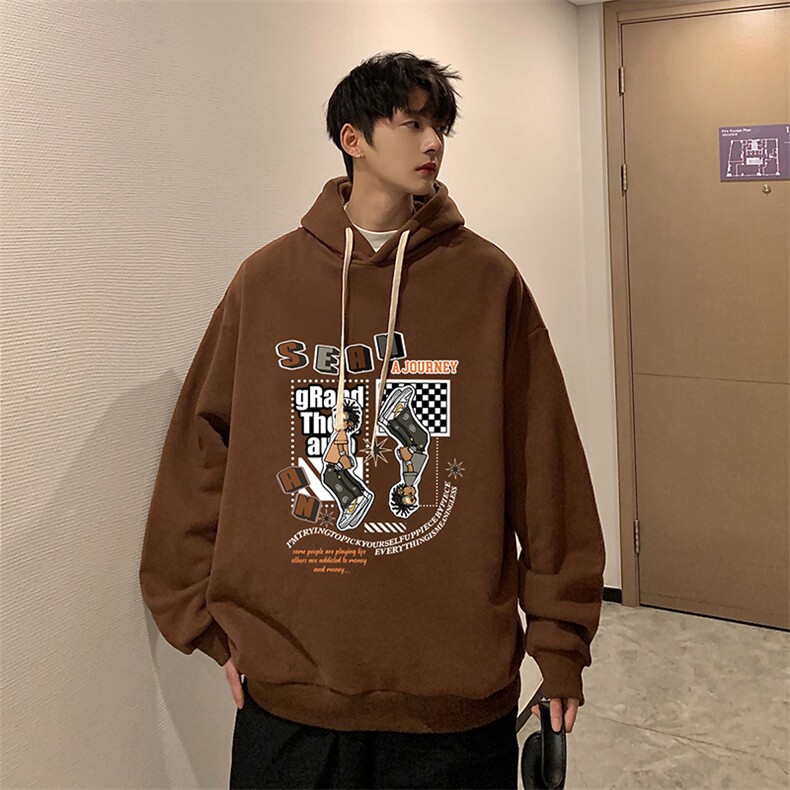 纯棉连帽卫衣男大码运动帽衫宽松薄WY2282-P35,男装卫衣,电商A040