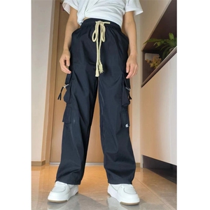 抖音直播夏男女工装裤冰丝拉链大口袋抽绳束脚冲锋裤K976 P48图片