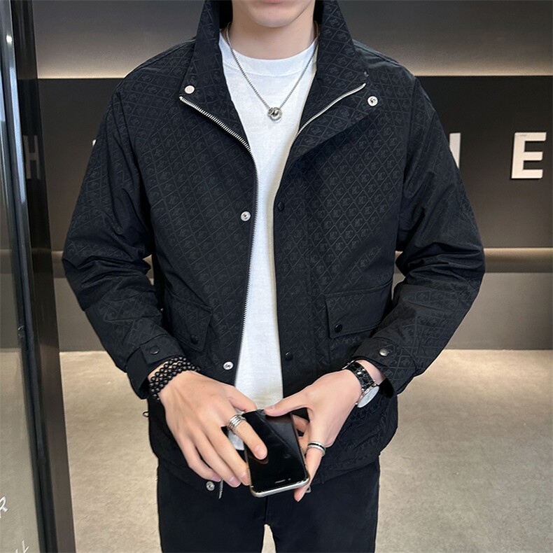 2025秋新款夹克男士印花立领外套男休闲上衣B317/55815/P108,男装夹克,电商B317