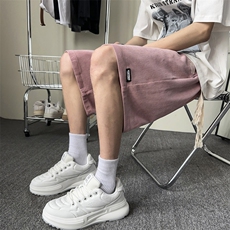 灯芯绒短裤男ins原宿风复古直筒中裤夏季薄款宽松潮牌休闲五分裤，男装牛仔裤，星座410-7