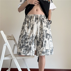 夏季新款扎染灯芯绒宽松休闲短裤B315-K25529-特p25控48，男装牛仔裤，电商B315