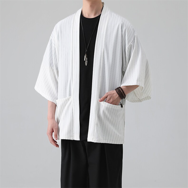 风夏季披风男女情侣宽松日系冰丝防晒服条纹风衣xz815-808p35,男装防晒衣,星座815（原A203）