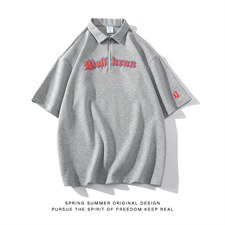 夏季新款POLO杉休闲潮流美式华夫格百搭翻领短袖T恤PL3321-P51，男装T恤，星座717