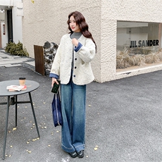 【新品】小香风圆领短款小个子毛呢外套女5130-P180-K268，女装短外套，2C126