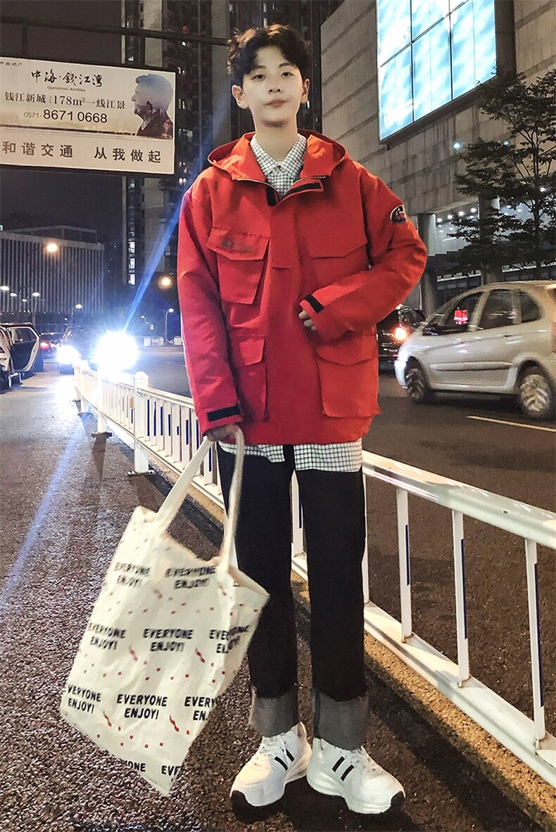 709-M13-P12019冬款连帽加厚工装外套贴标休闲冲锋衣羊羔毛棉衣,男装棉衣,星座709
