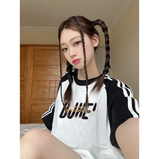 黑袖拼白色