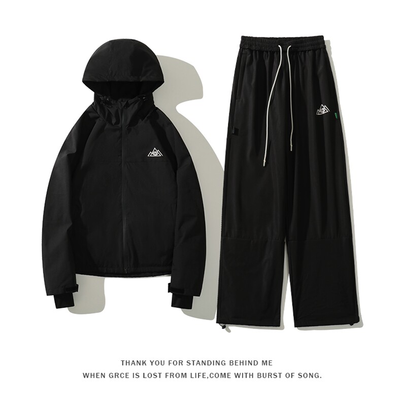 冬款男女防风防水防寒户外中性滑雪服两件套M34+K1076J加绒-P225,男装休闲套装,电商A001-1