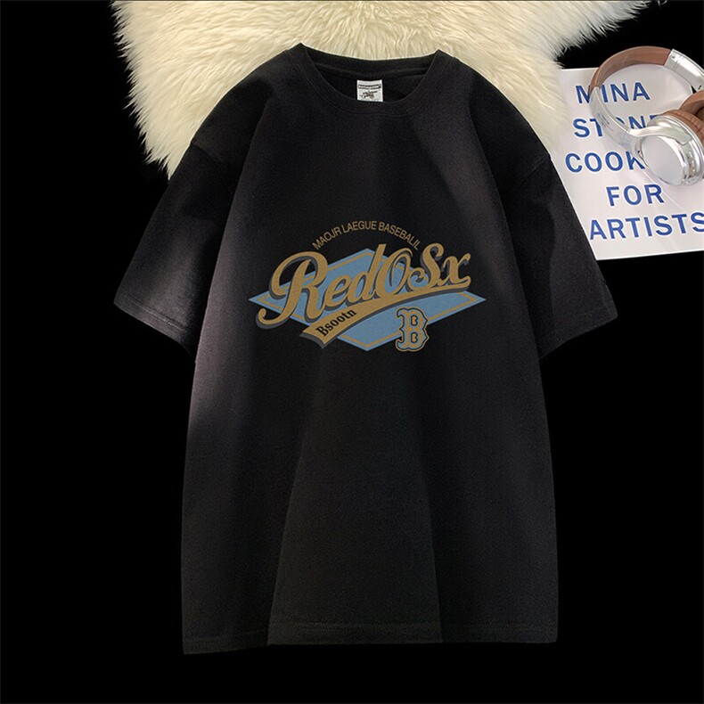 可设48小时发货支持抖音得物来样二开230克重磅美式短袖t恤MT346，男装T恤，电商A486