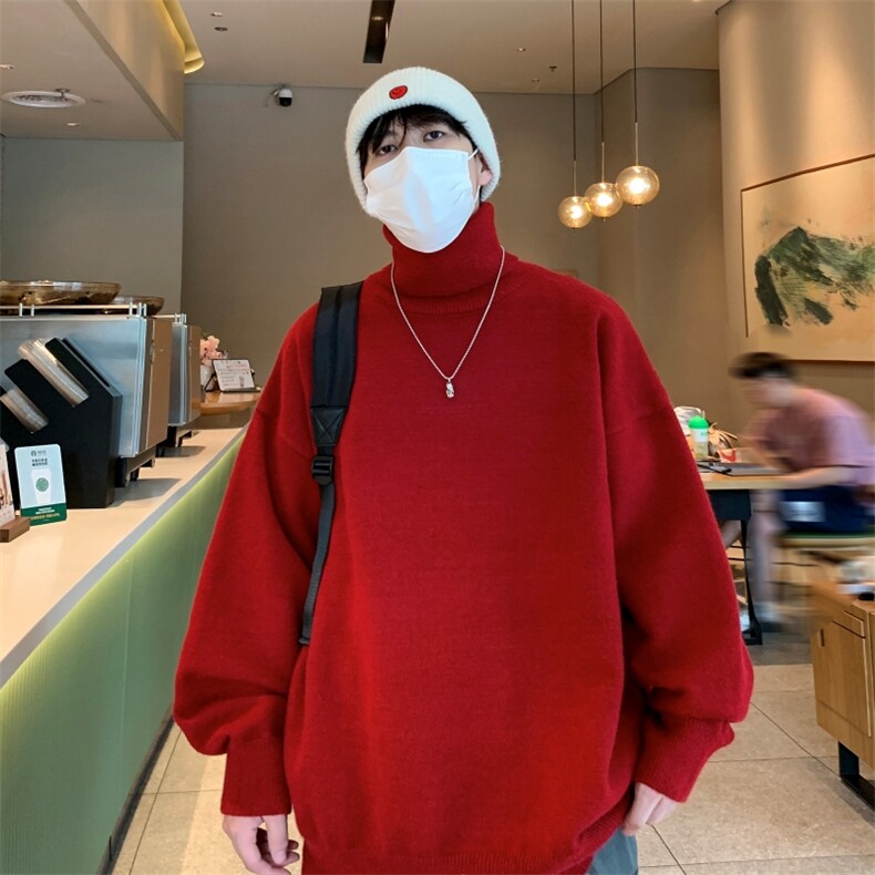 MG8507-JH-MKP35升级重磅两翻领加厚毛衣慵懒风男针织衫高领线衫,男装针织衫/毛衣,星座614