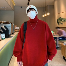 MG8507-JH-MKP35升级重磅两翻领加厚毛衣慵懒风男针织衫高领线衫，男装针织衫/毛衣，星座614