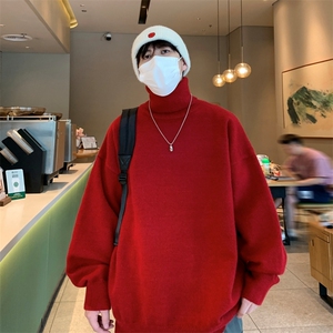 MG8507-JH-MK P35升级重磅两翻领加厚毛衣慵懒风男针织衫高领线衫图片