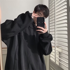 加绒卫衣2024年秋冬季新款潮流美式痞帅衣服连帽外套男图片