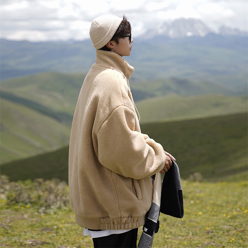 WASSUPHAPPY摇粒绒棉服外套男秋冬季潮牌羊羔毛保暖冬装痞帅棉衣,男装棉衣,电商A102