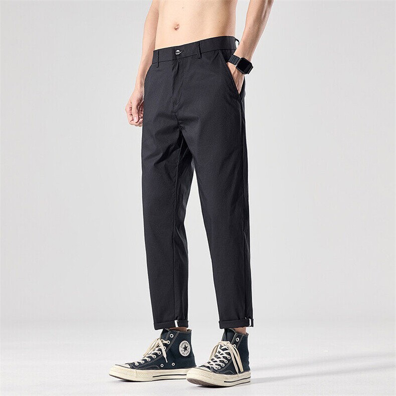 休闲裤男夏季2025新款西裤直筒裤子男士九分裤春夏薄款D951-P45,男装西裤,星座509