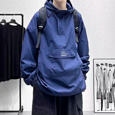 半拉链套头冲锋衣外套男春秋美式机能风工装日系夹克JK6570-P55，男装夹克，星座208-5