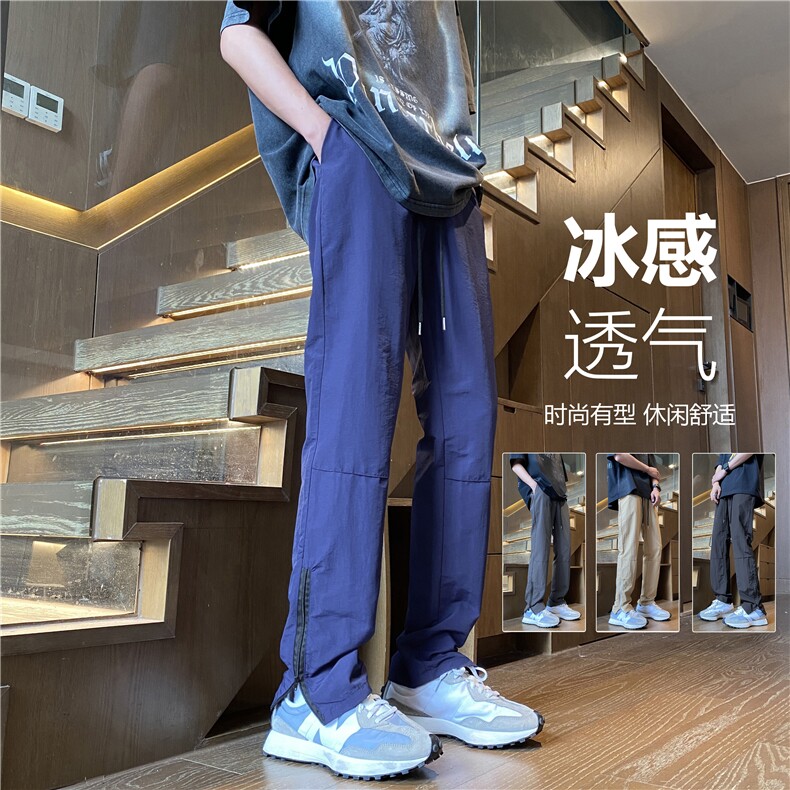 2025夏季新款机能拉链潮流薄款小脚冰丝裤B315-K24172-特p30控58,男装休闲裤,电商B315