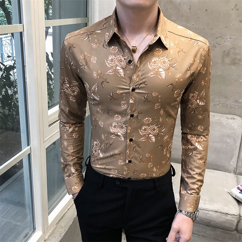 312A-5-274-P55长袖高级感秋季休闲英伦发型师韩版纯色男士衬衣,男装衬衫,星座312A-5