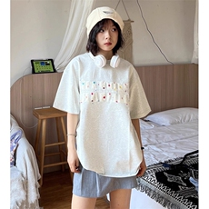 万针全刺绣工艺抖音得物高品质260克重磅纯棉双纱美式高街短袖T恤，男装T恤，电商A486-1