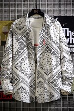 2021秋季网格挂拍日系大码男名族风菱形腰果花衬衫C3075-P45，男装衬衫，电商A001