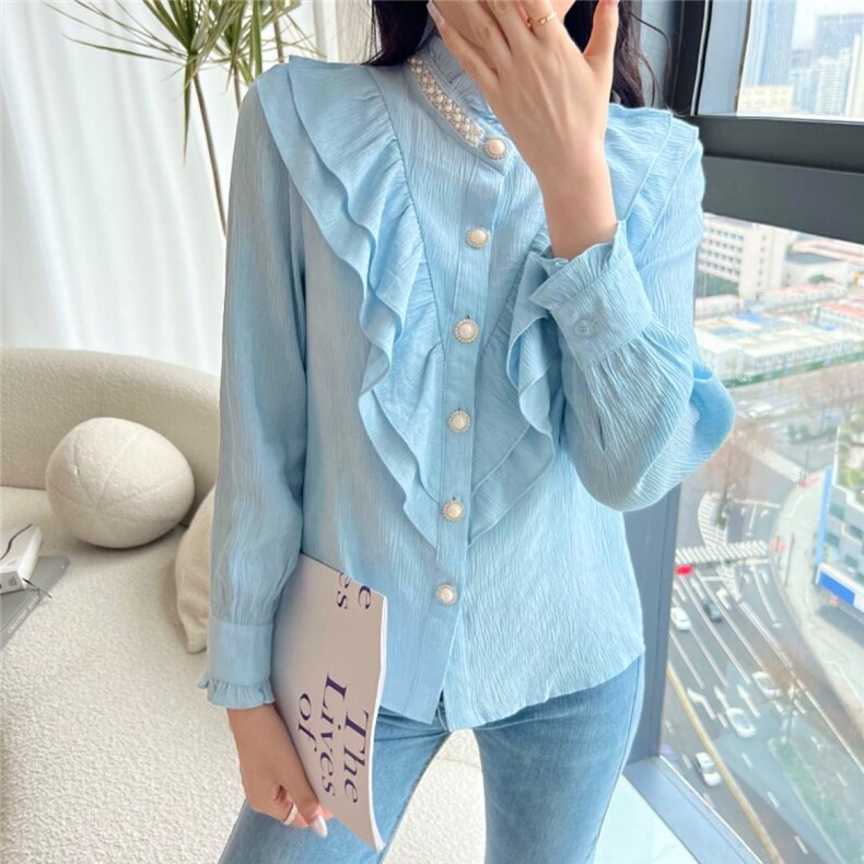 【现货】珍珠衬衫,女装衬衫,她她蜜制