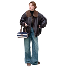 黑色短款PU皮衣外套女秋季美式痞帅机车夹克oversize翻领棒球服，女装皮衣，2C217