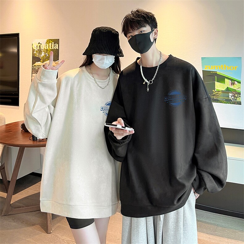 麂皮绒卫衣男大码重磅长袖t恤男JW81395-P35,男装卫衣,电商A040