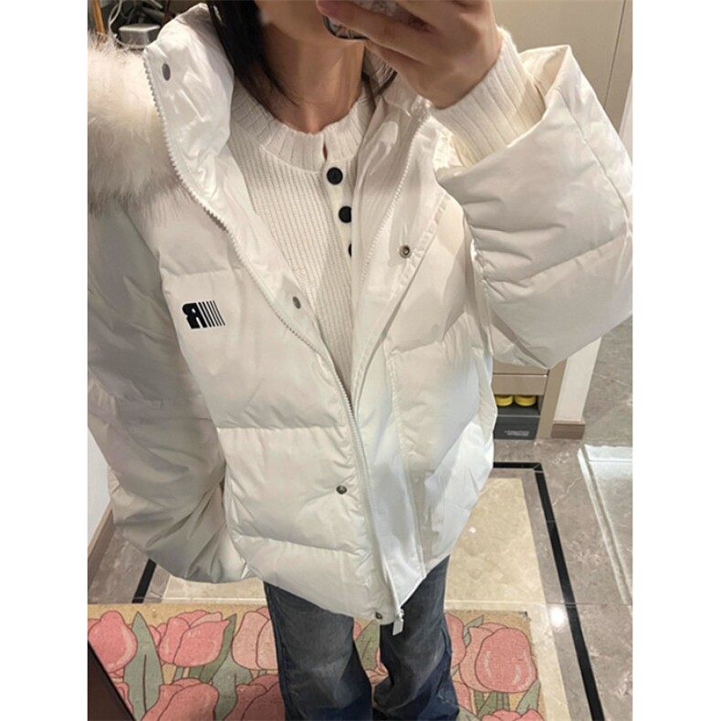 毛领开衫连帽棉服外套女冬季新款加厚保暖宽松棉袄棉衣 M2568图片