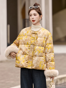 现货、现货、2025年冬季羽绒新中式短款羽绒服图片