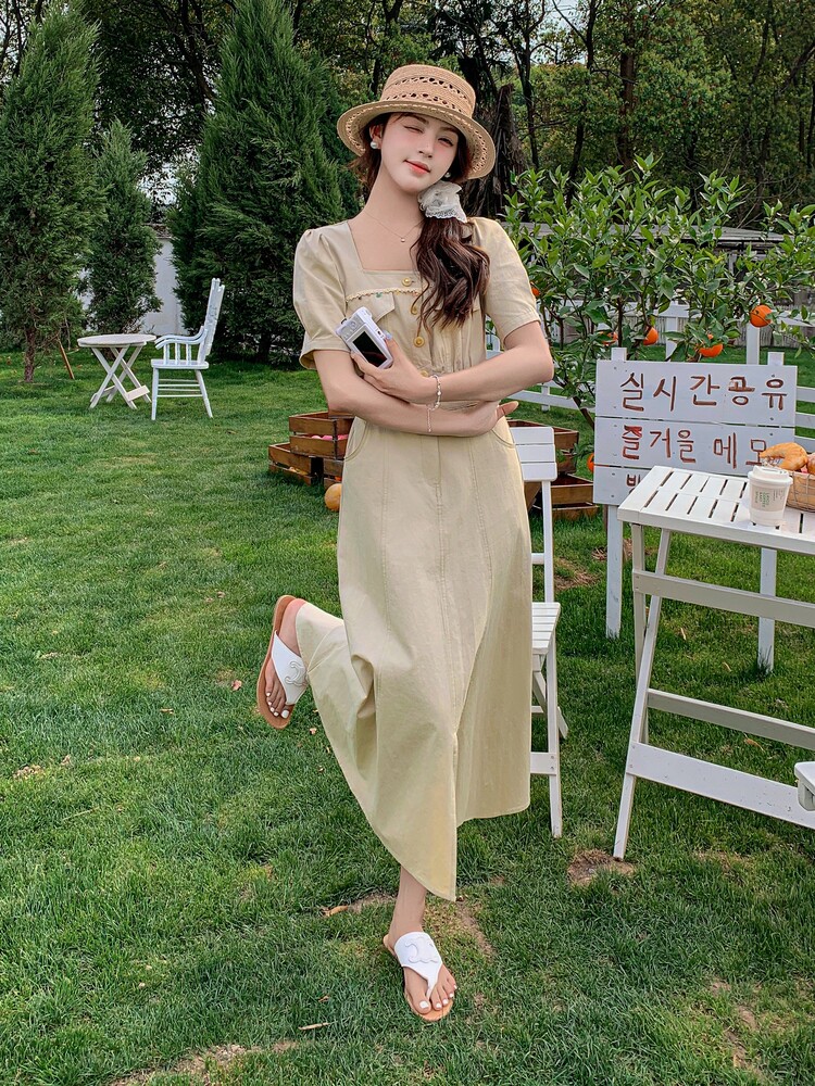 瑞F1D103【现货！】小香风连衣裙,女装连衣裙,素月