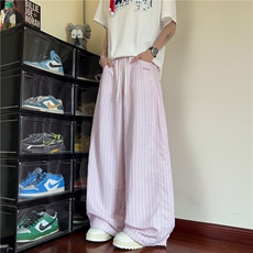 夏季新款潮流多巴胺撞色条纹宽松休闲裤B315-K25557-特p35控68，男装休闲裤，电商B315