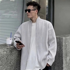 5003-P54立领针织开衫外套男士春秋冬季2025新款慵懒风外穿，女装短外套，电商B323A