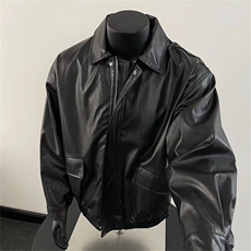 潮牌美拉德男秋冬季加绒痞帅机车服休闲宽松真皮夹克Y1014/P62，男装夹克，星座506