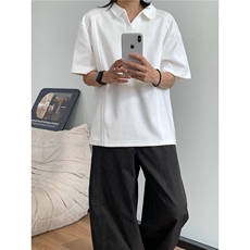 现货重磅POLO衫夏季短袖翻领半袖上衣cleanfit正肩t恤衫S419特28，男装T恤，电商A233-1