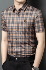 R3306夏季新款男士短袖格子衬衣百搭衬衫商务男装，男装T恤，电商B360