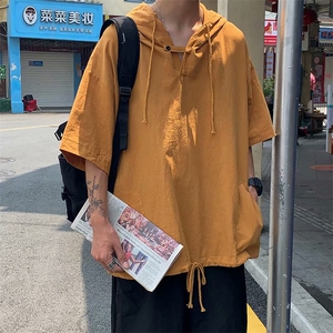 新款连帽卫衣男夏季超火cec宽松短袖港风T恤ins潮流抖音4390-p35图片