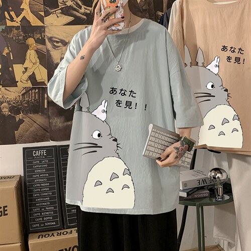 YT26150-P30亚麻短袖t恤男大码五分袖男宽松七分袖海报风,男装T恤,电商A040